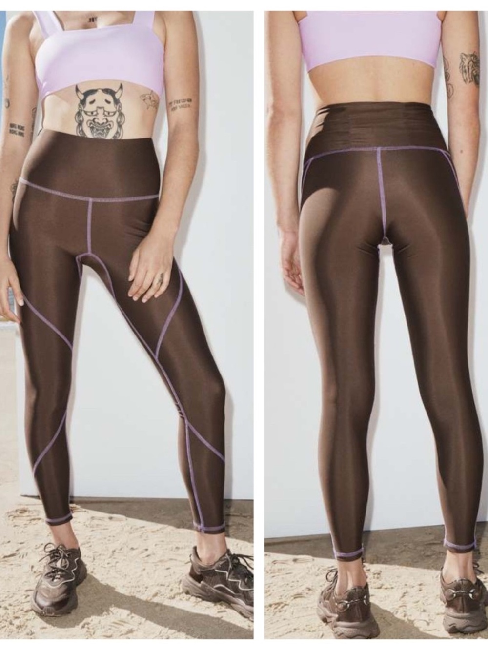 SALT GYPSY Libby Women’s L Brown Surf Leggings Swim UPF 50+ Beach Vacation